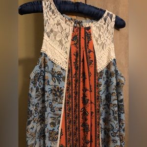 Xhilaration large paisley and lace dress